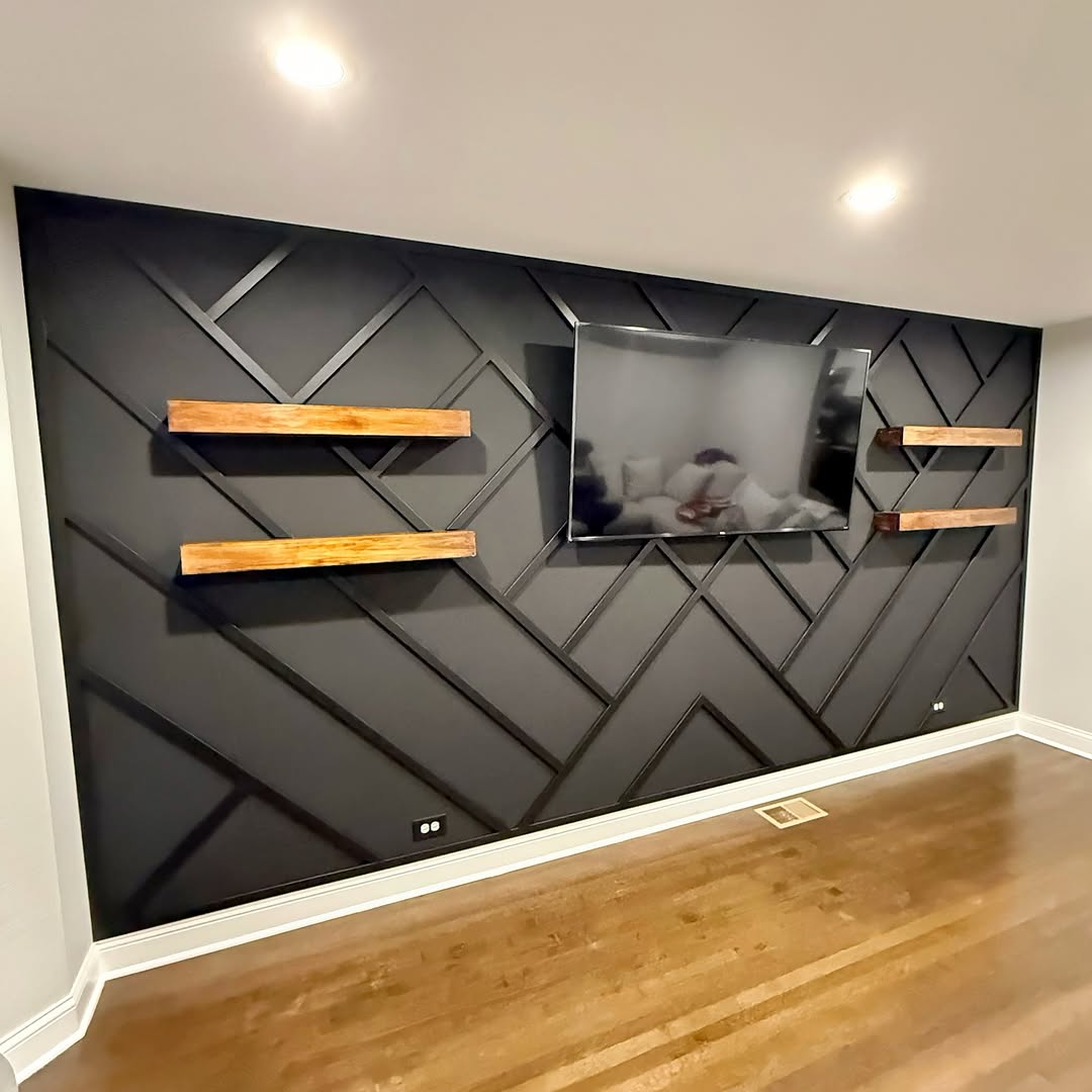 Black Angles + Wood Shelves