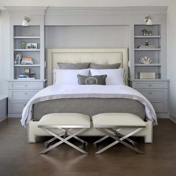 Built In Storage Closets In Grey Womens