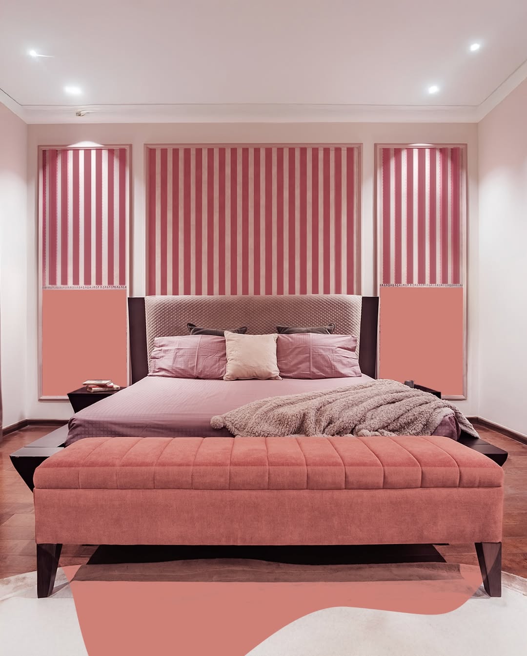 Striped Drama with Velvet Punch