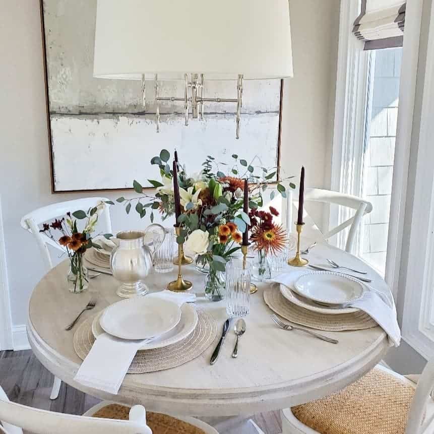Anchor Your Blooms with Brass Candlesticks