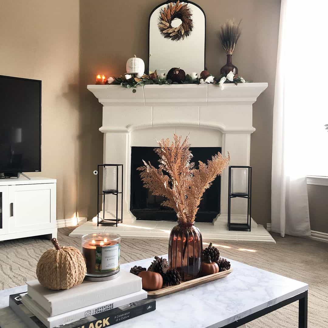 Craft a Moody Autumn Centerpiece with Amber Glass and Pampas Grass