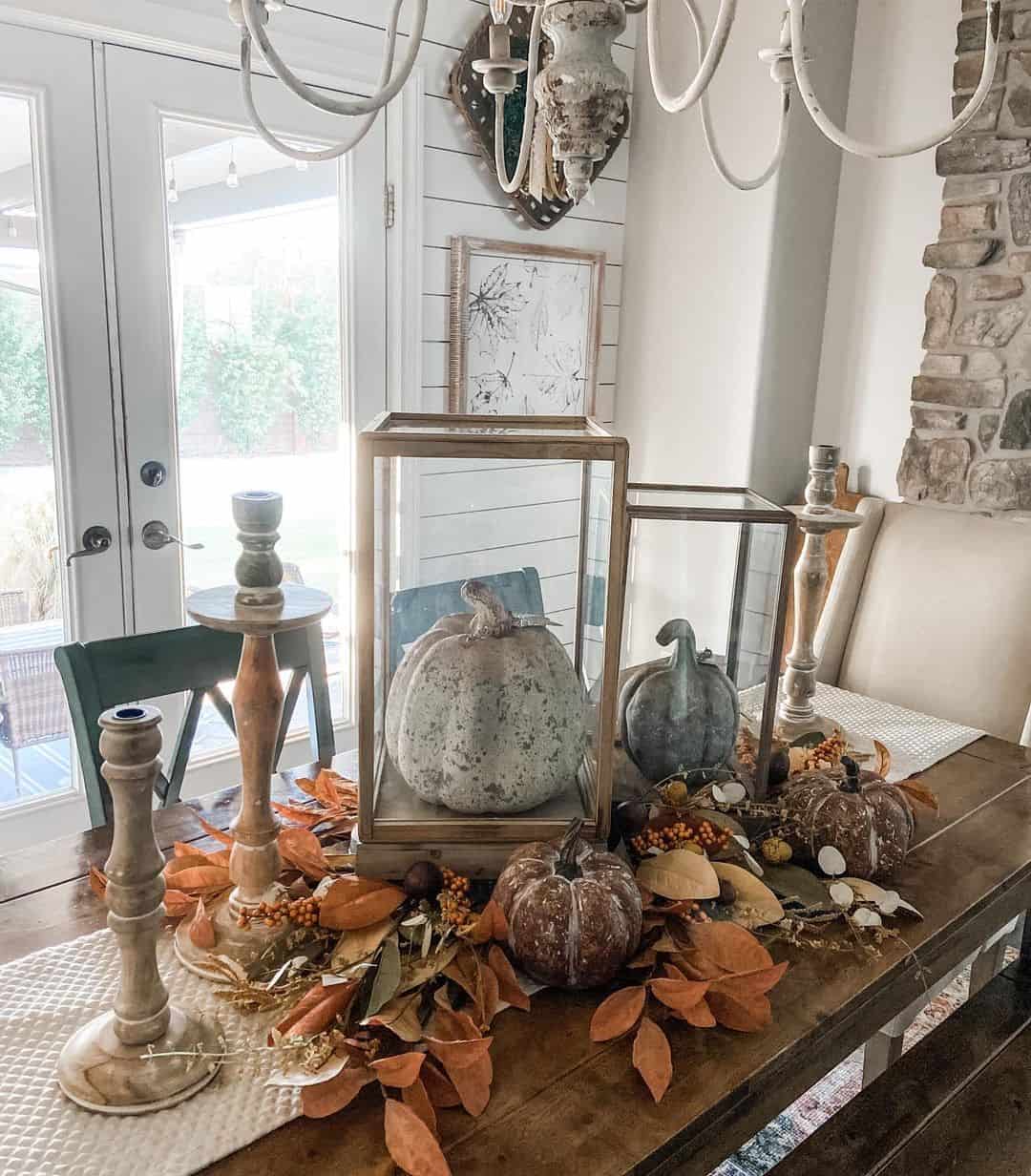 Glass Display Cases Elevate Fall Pumpkins and Foliage
