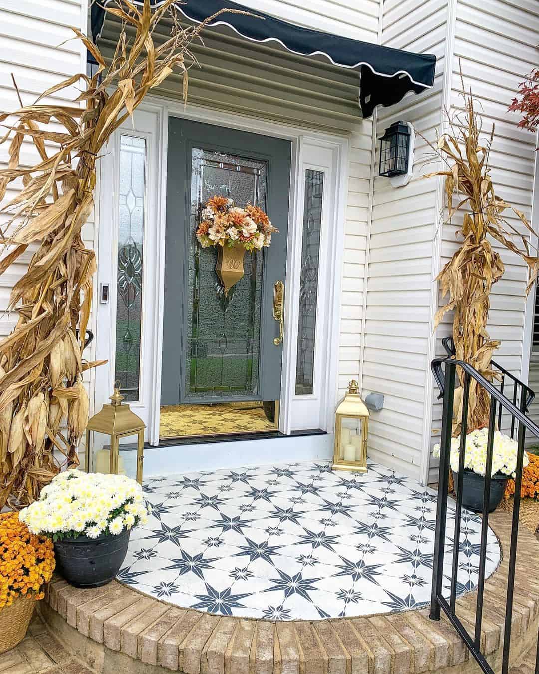 Gold Lanterns Frame Your Welcoming Fall Entryway