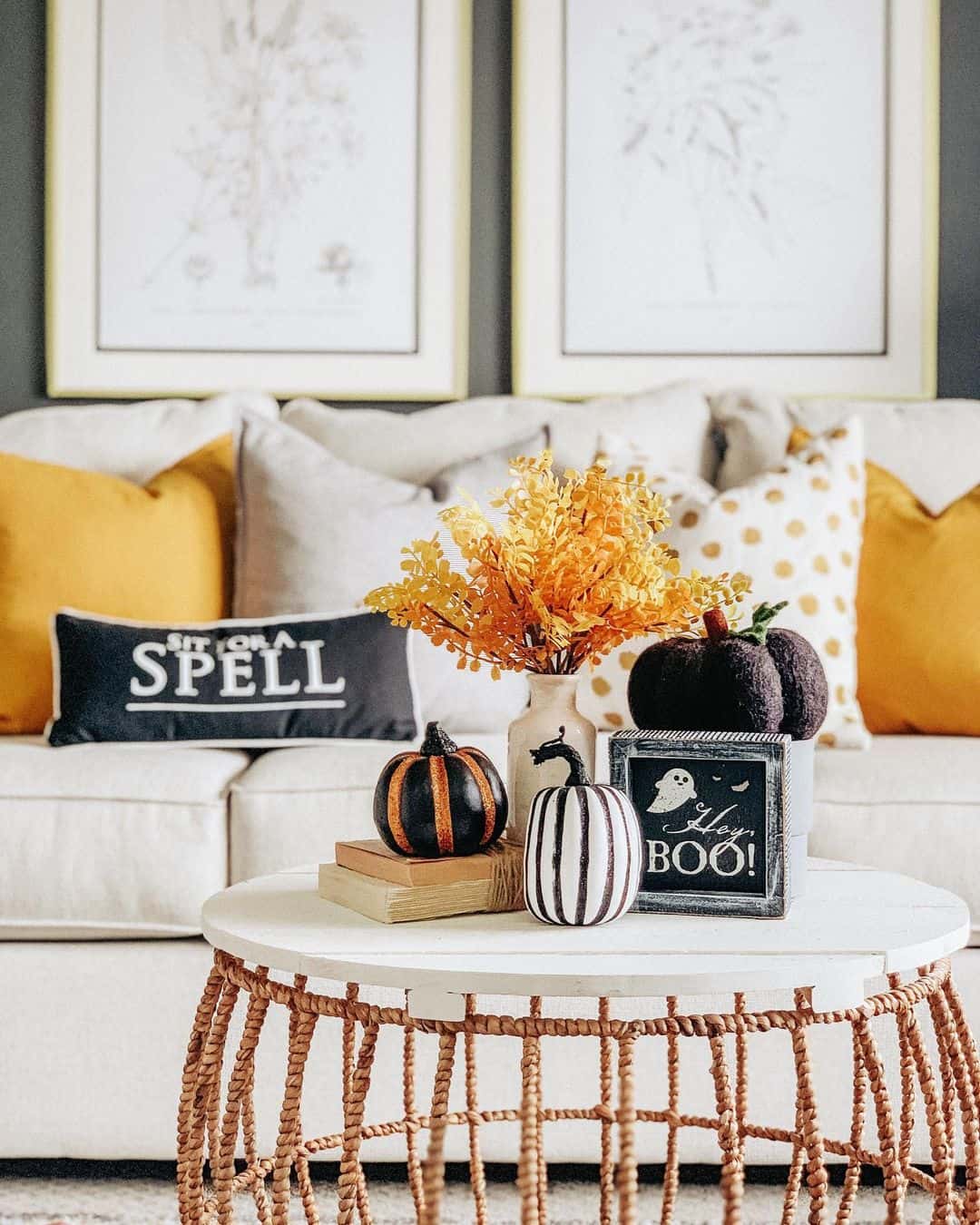 Grouped Black Pumpkins With Contrasting Stripes and Ribs
