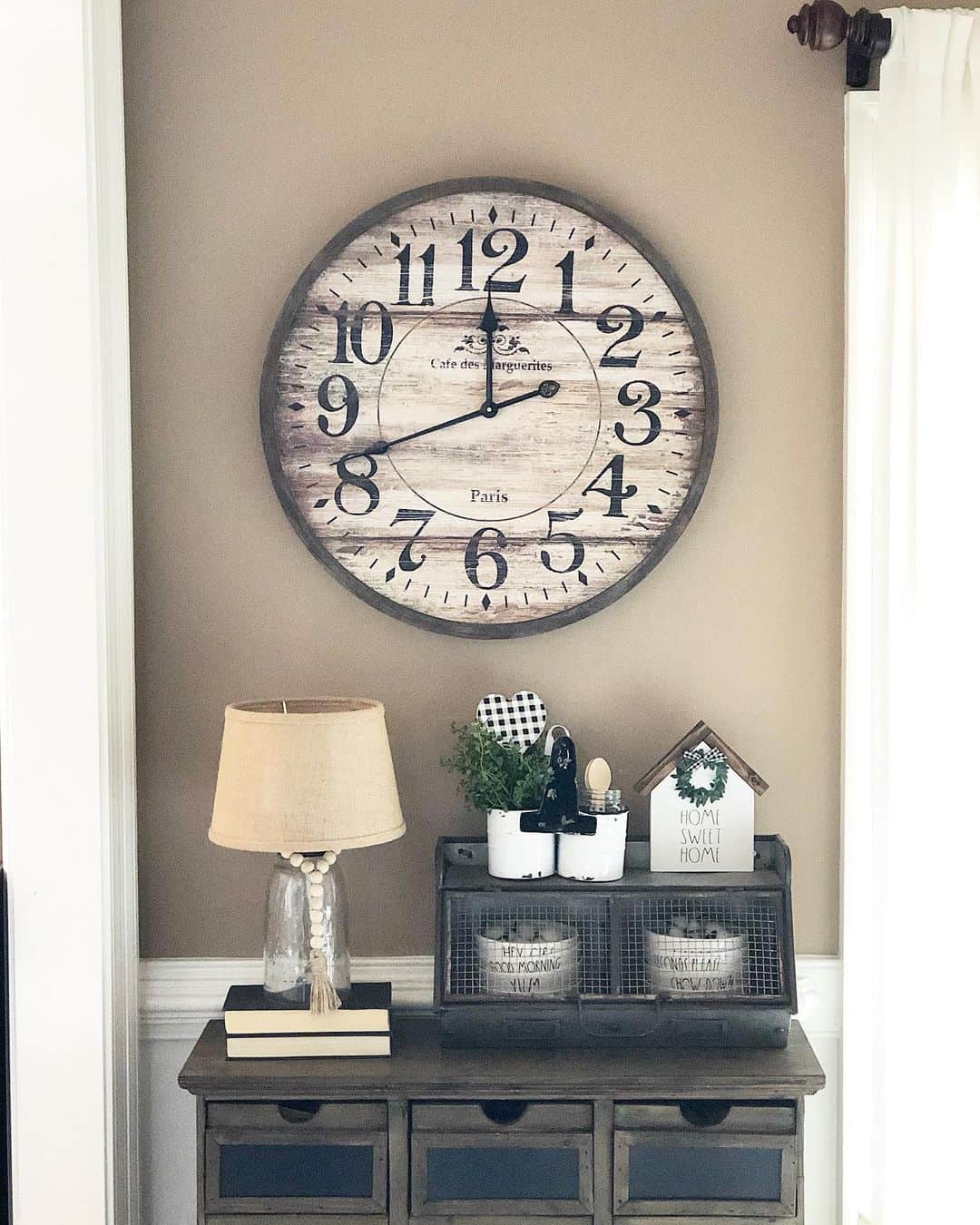Infuse French Cafe Style with a Wood Plank Clock