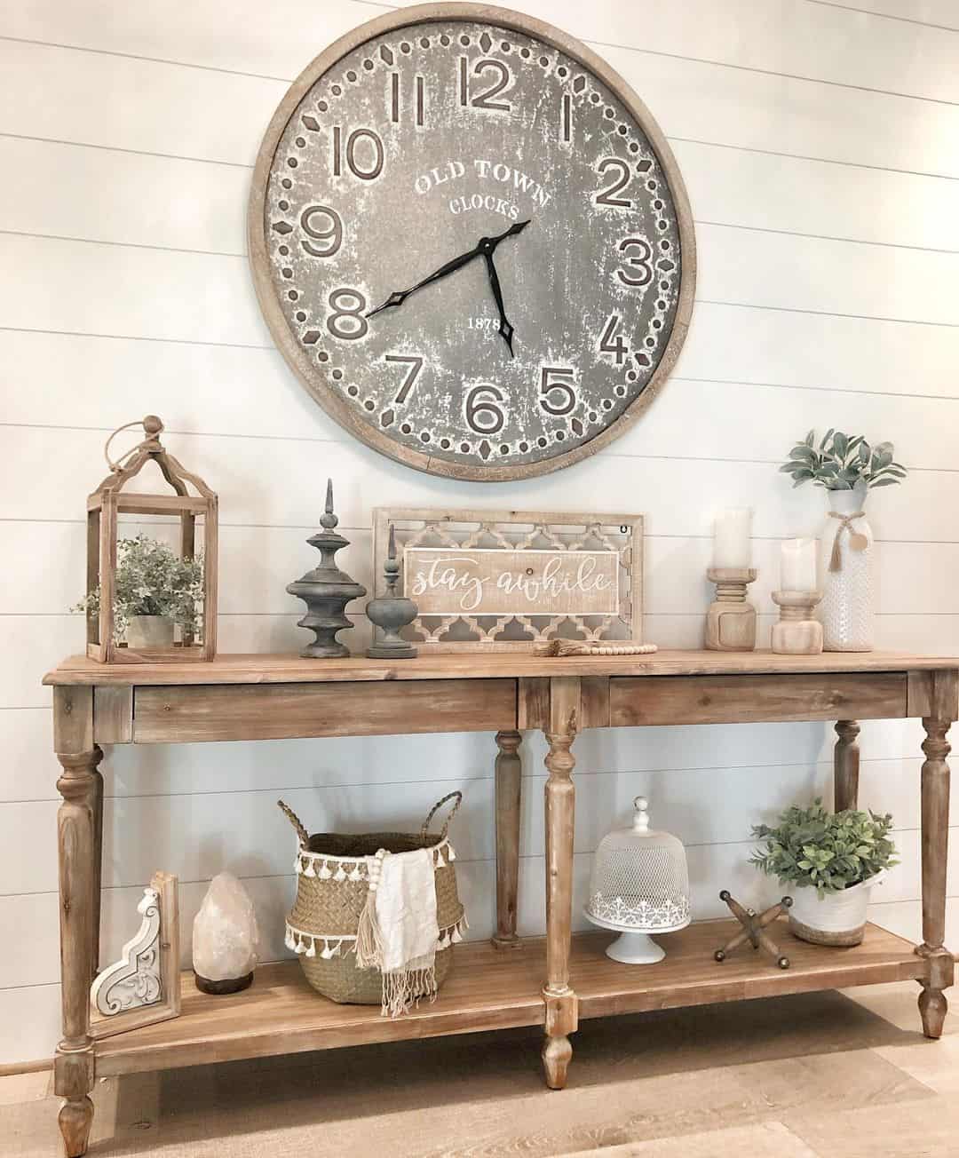 Anchor Your Entryway with a Galvanized Wood Clock