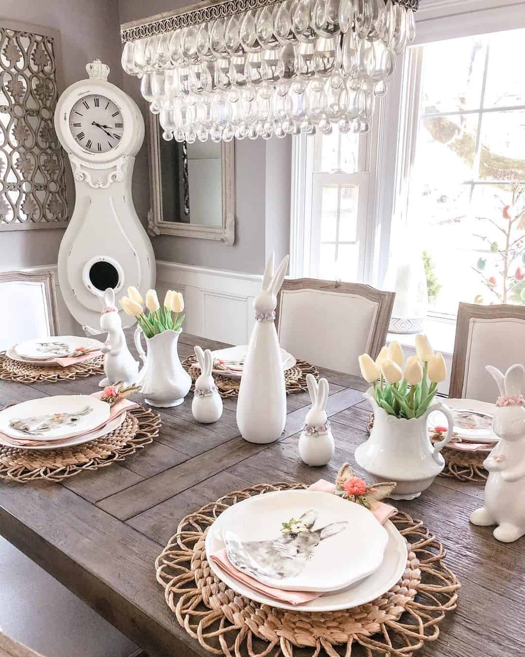 Tall White Grandfather Clock with Crown Detail