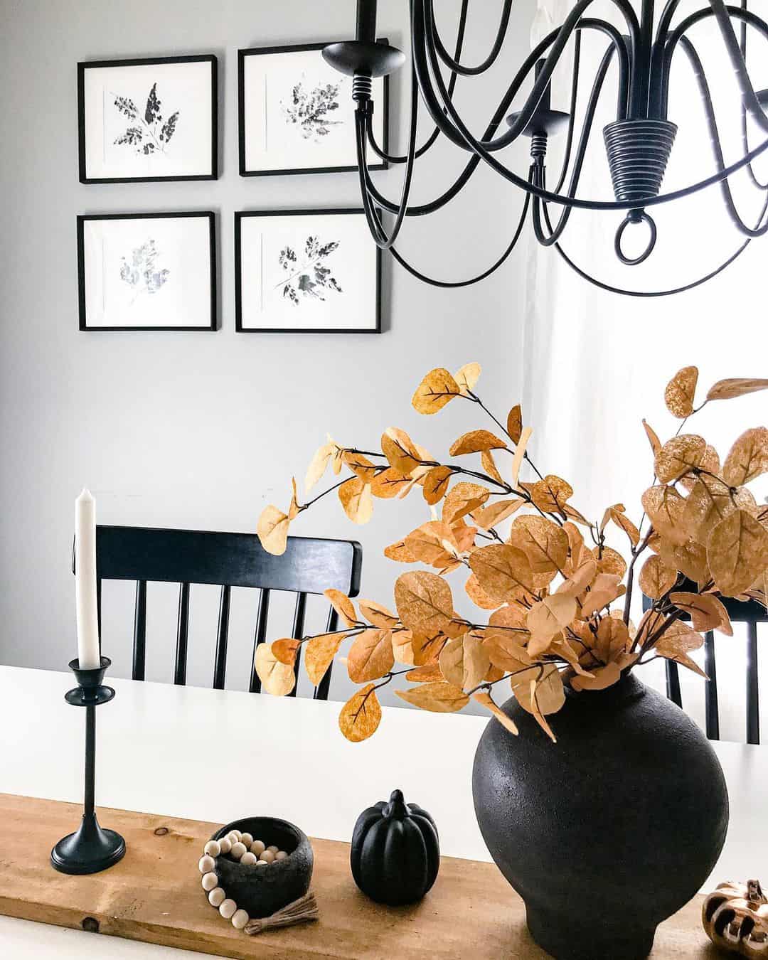 Framed Botanical Prints Add Subtle Fall Texture to Walls