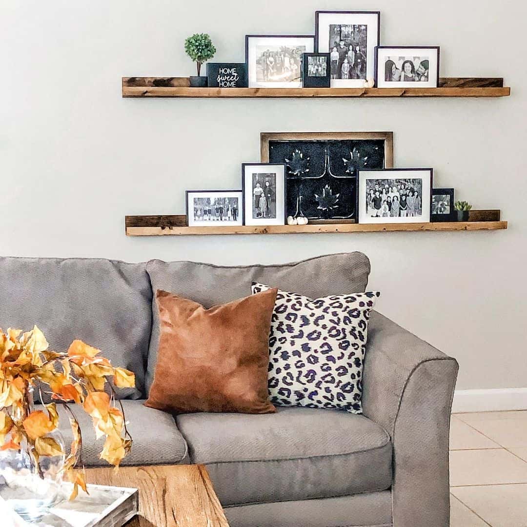 Chalkboard Art With Fall Leaf Motifs and Family Photos
