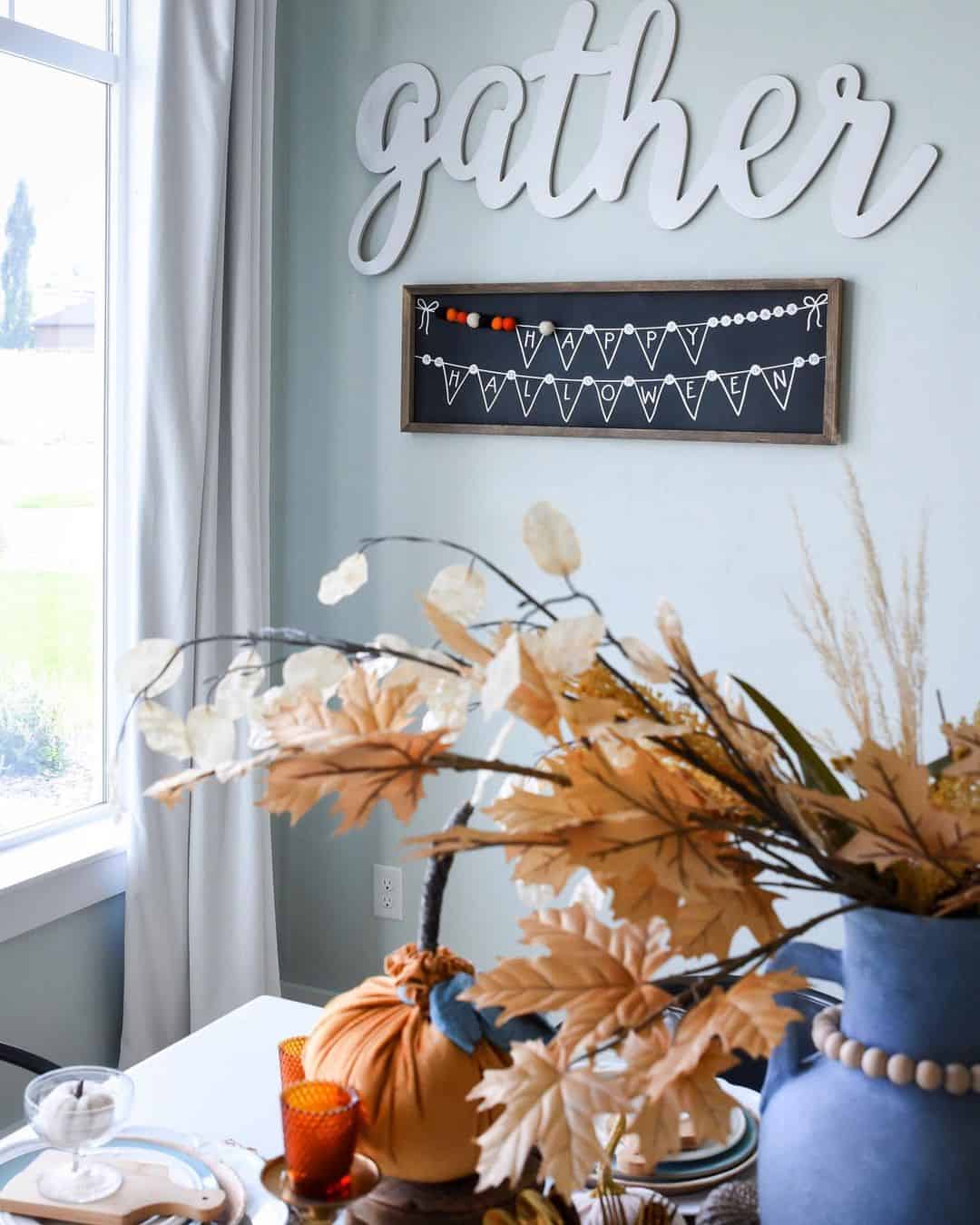 Layer Halloween Messages with Pennants and Pom-Poms