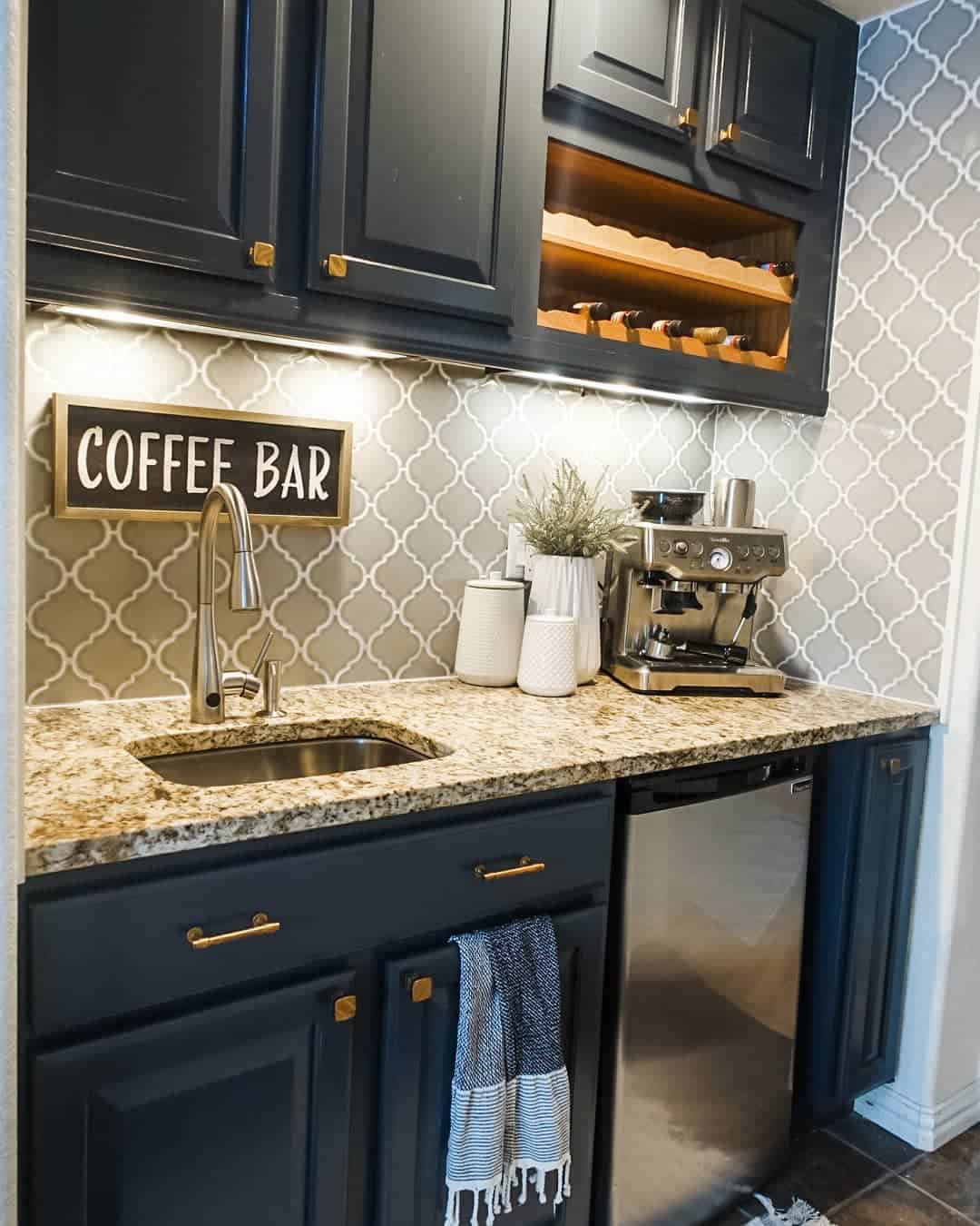 Overhead Cabinetry With Built-in Wine Storage
