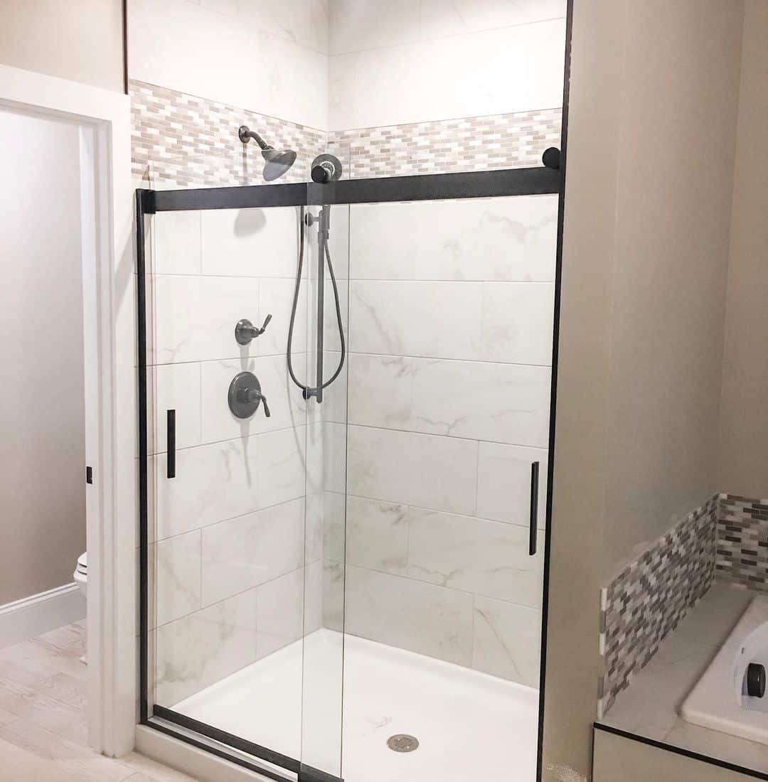 Black Frame Sliding Glass Shower Doors