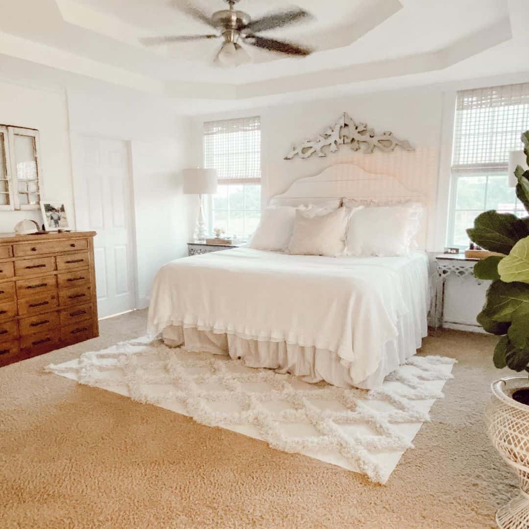 Window Framing Bed With Tray Ceiling