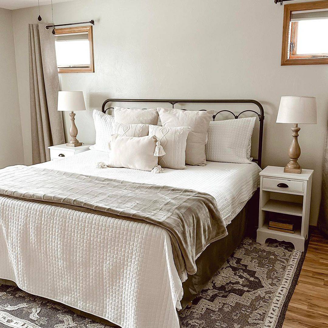 Bed Between Basement Windows