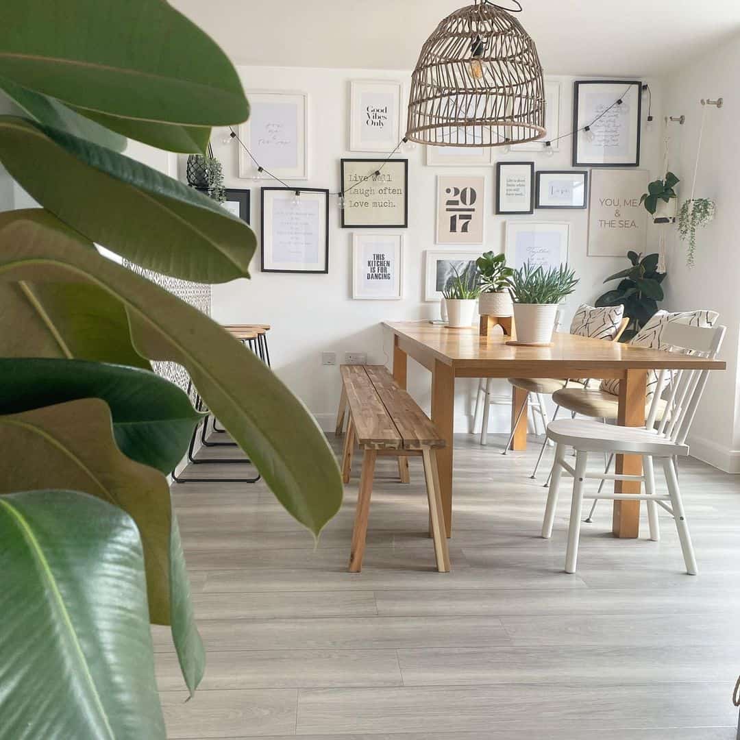 Full Gallery Wall Finished With Draped Lighting