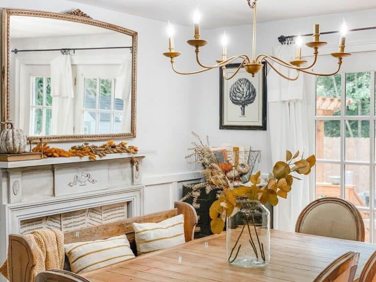 Bench Seating Around a Traditional Country Table