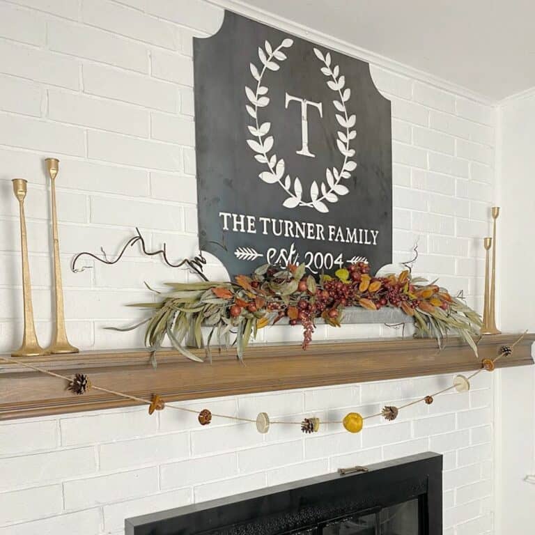 White Brick and Personalized Wall Decor