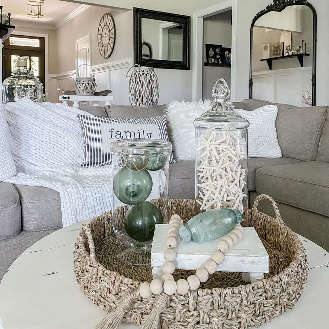 Modern Coastal Centerpiece for a Living Room
