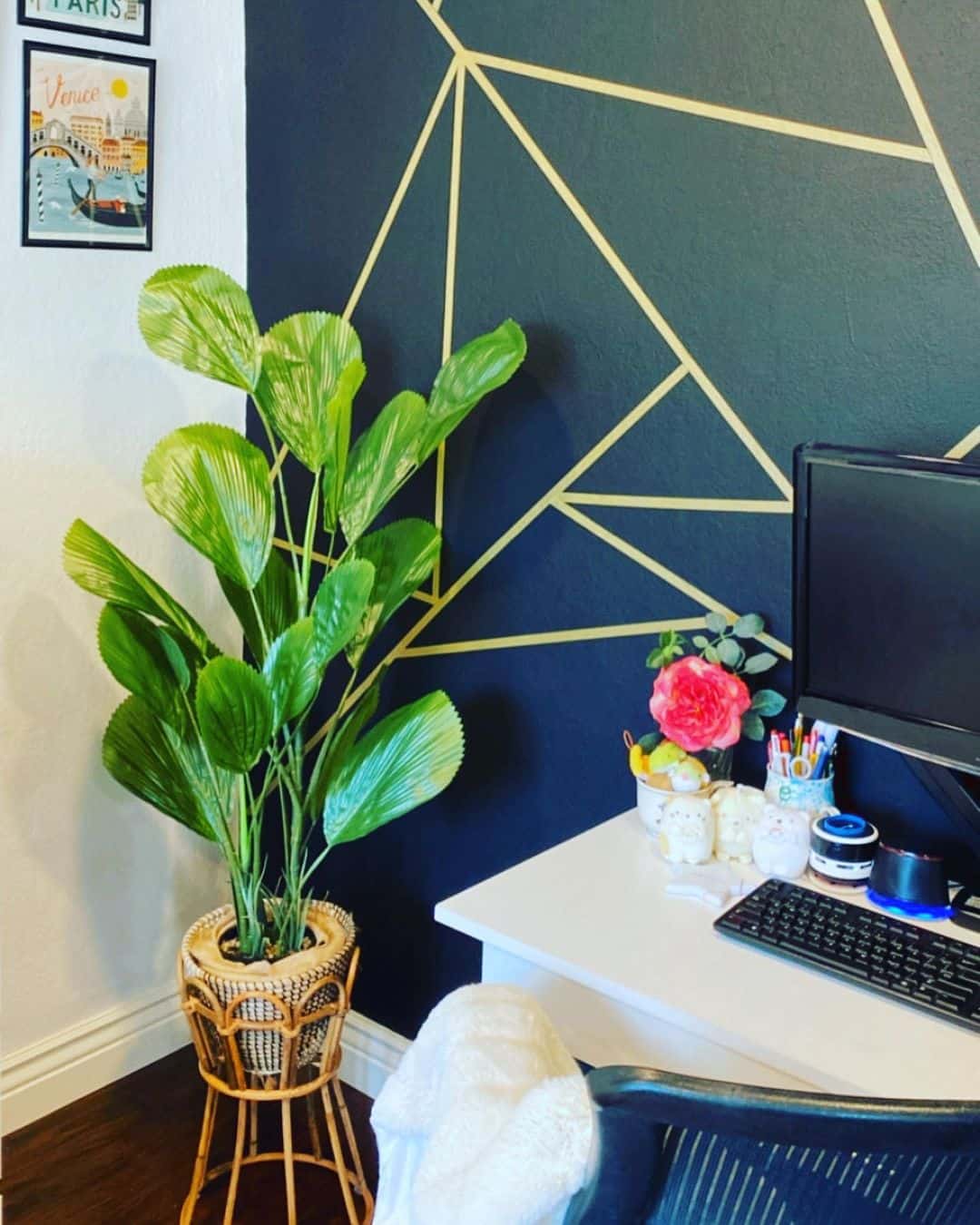 Boho Accent Wall With Modern Geometric Patterning