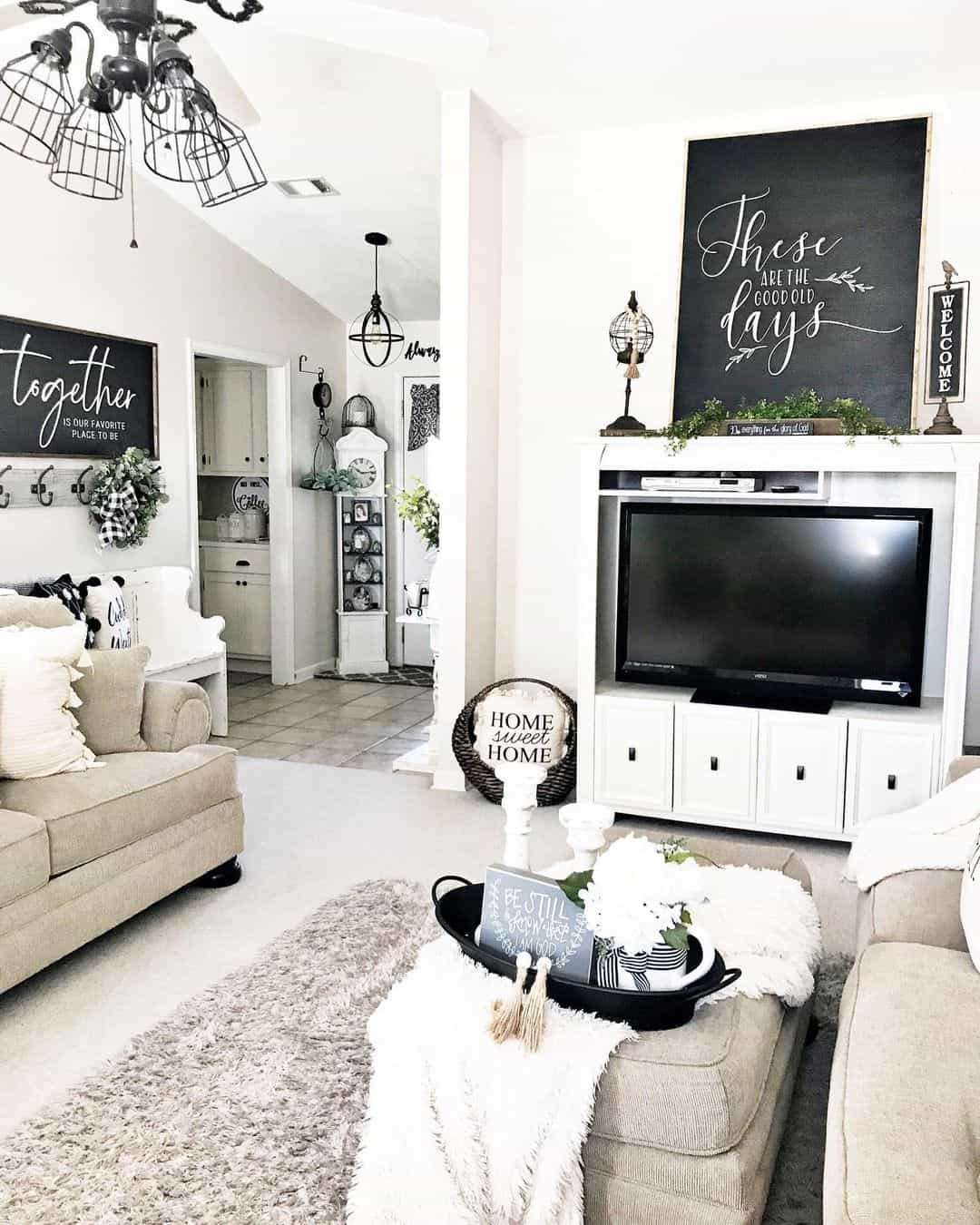 Stylish Monochromatic Family Room
