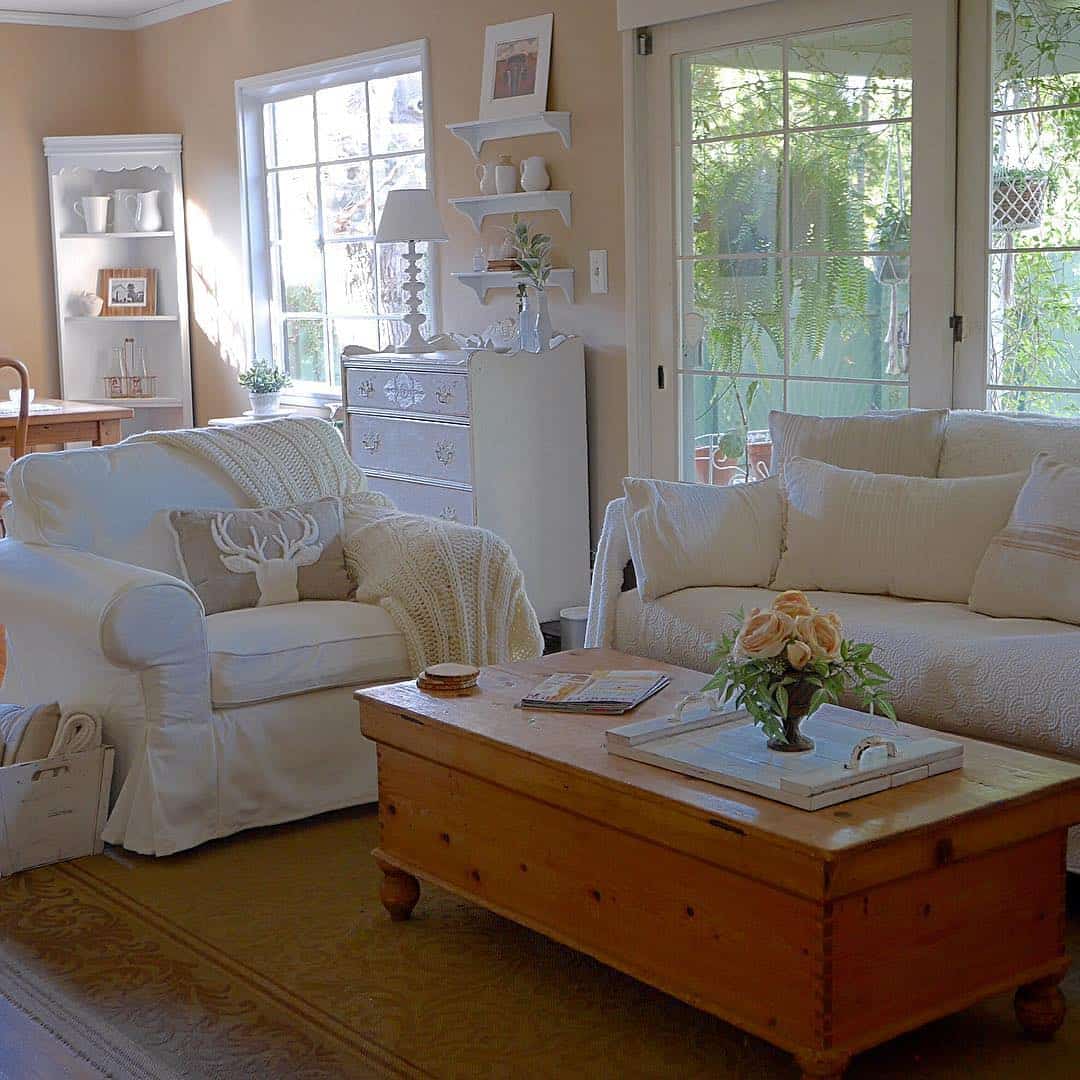 Open-concept French Country Living Room