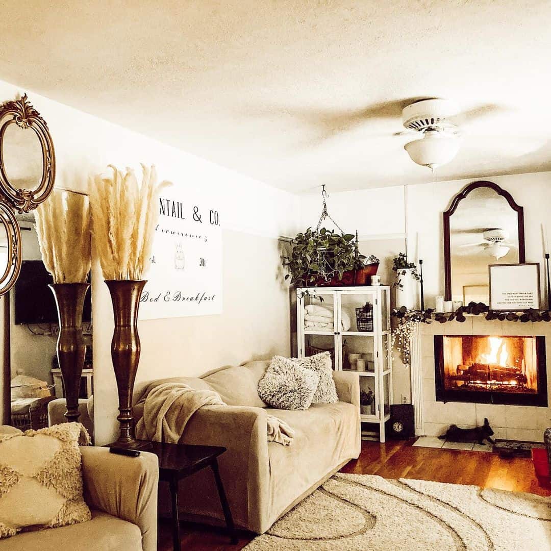 Farmhouse Décor Arranged Around Living Room