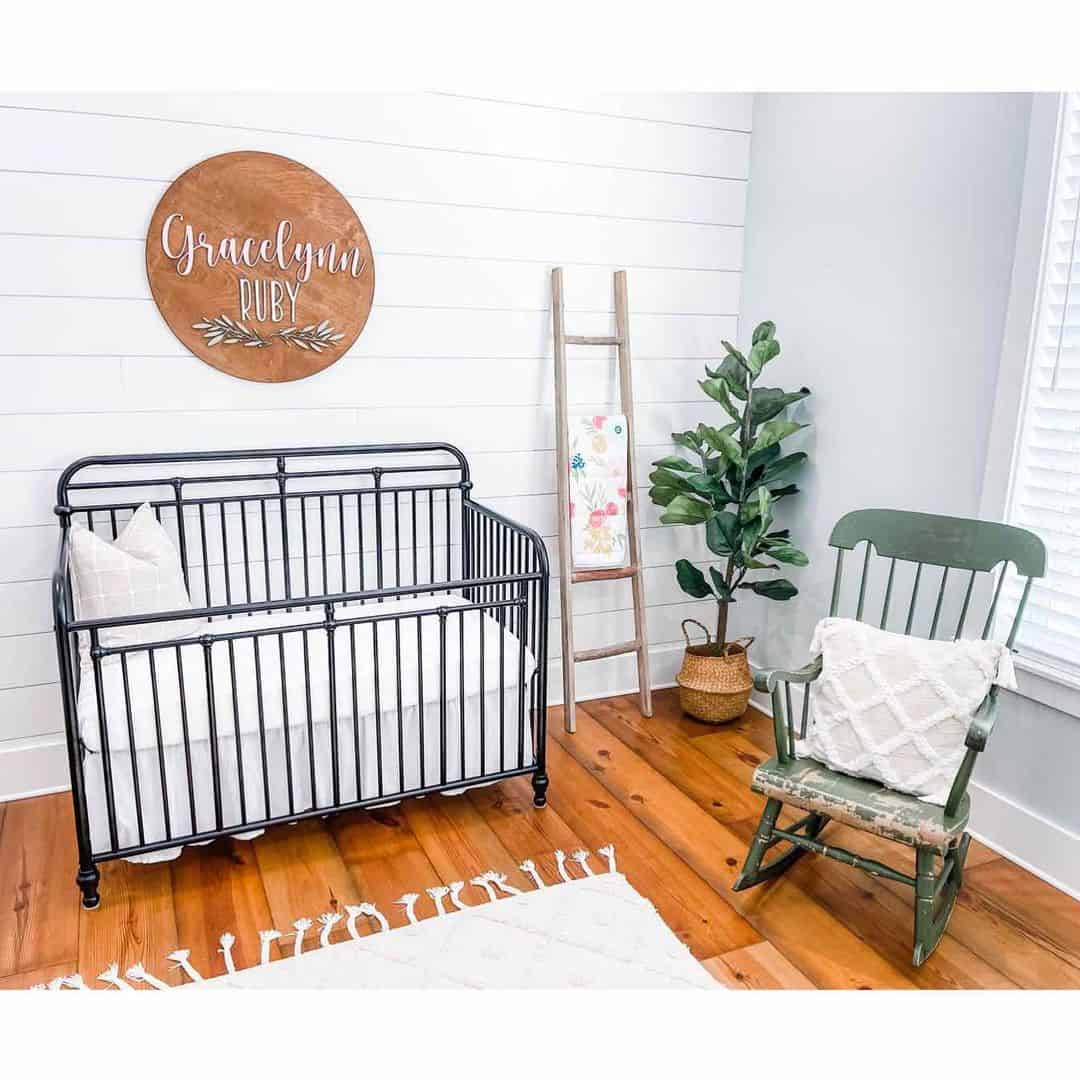 Minimalist Shiplap Nursery Wall