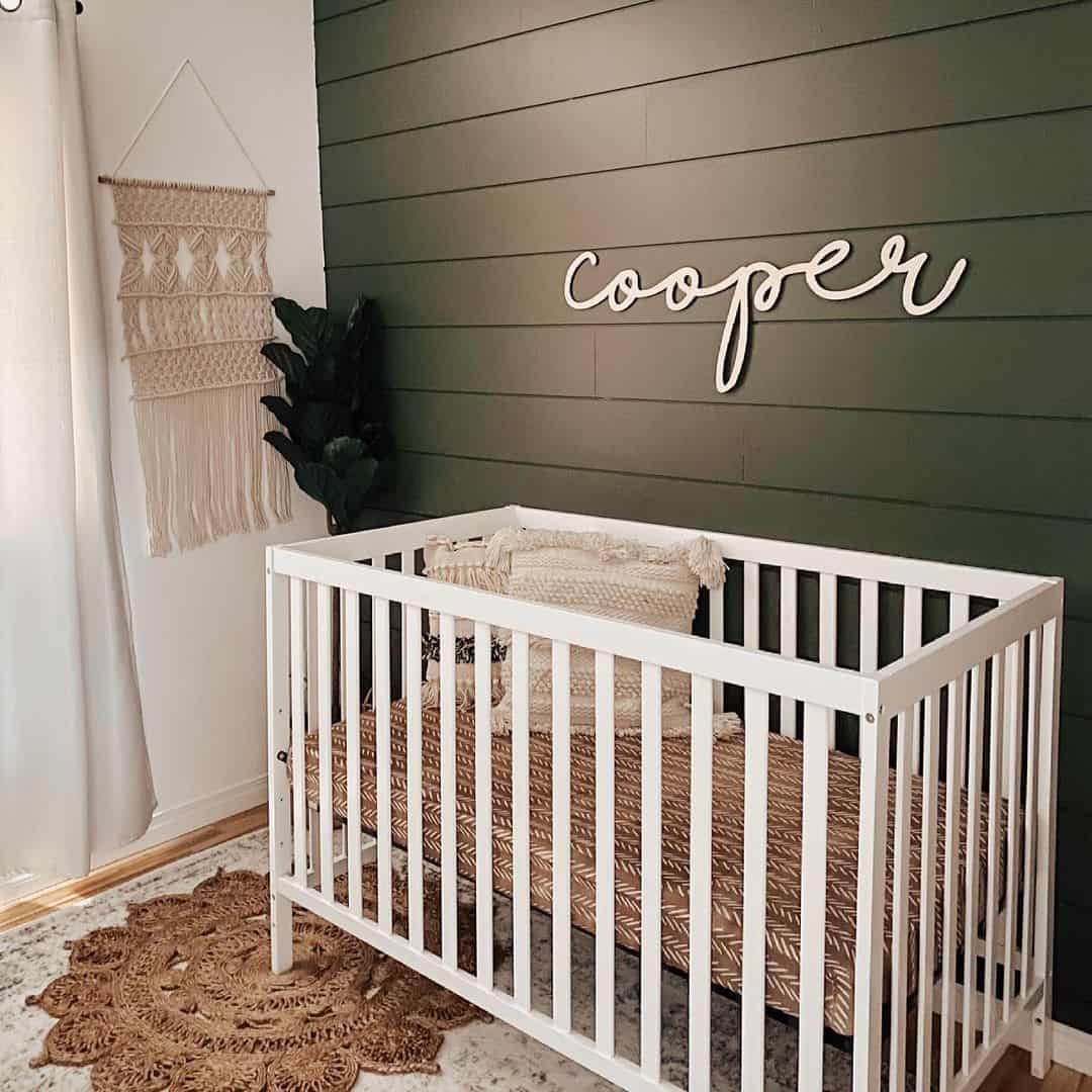 Brown Shiplap Nursery Wall Décor