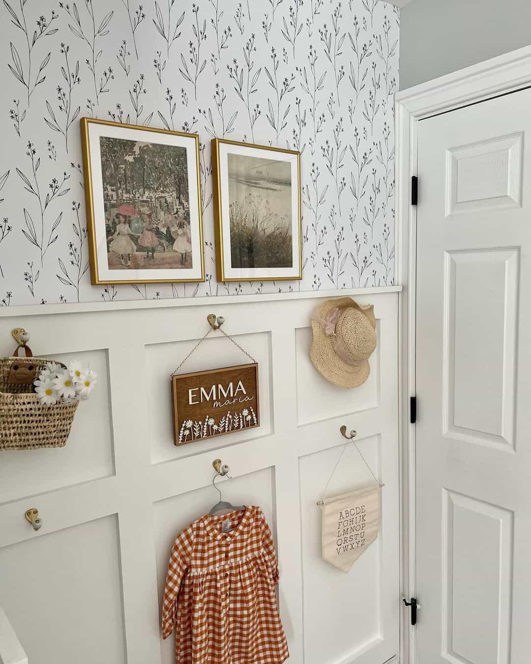 White Board and Batten Nursery Wall Decoration