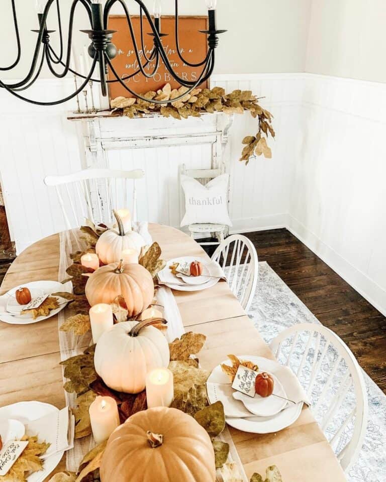 Neutral Farmhouse Thanksgiving Table Design