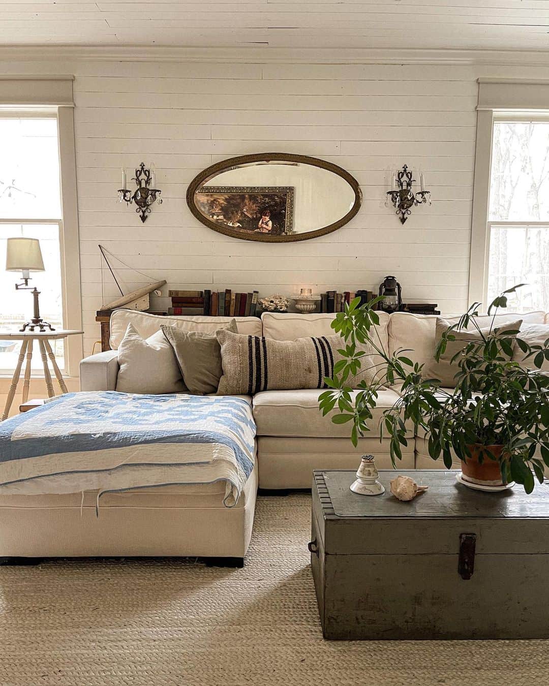 Living Room with Low Trunk Coffee Table