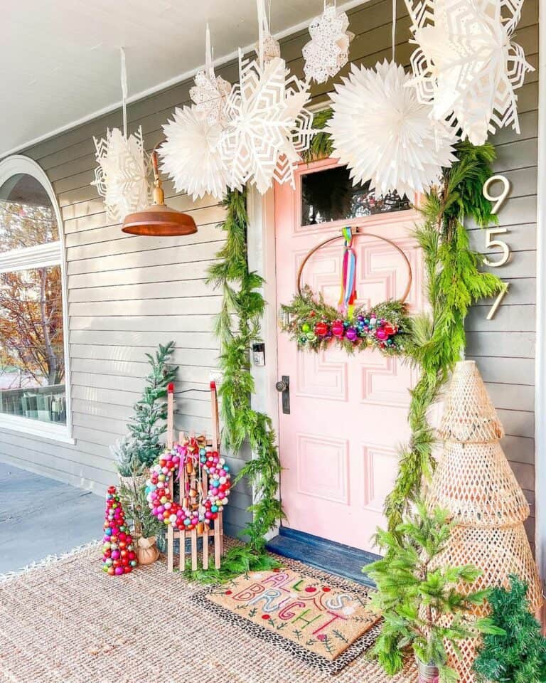Farmhouse Snowflake Porch Decorations