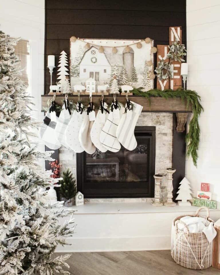 Black and White Shiplap Walls