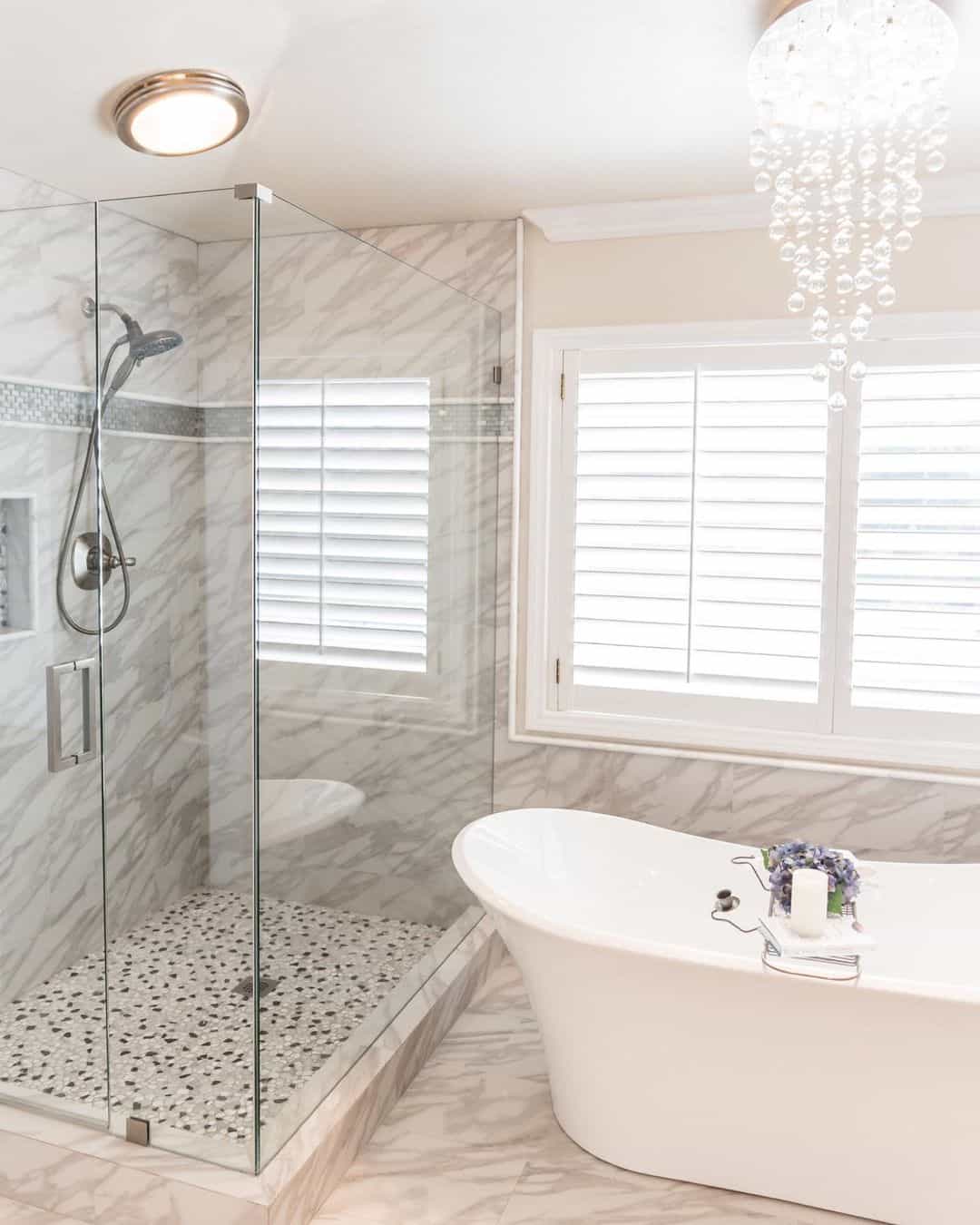Novelty Glass Bead Lamp Illuminating a Bathroom