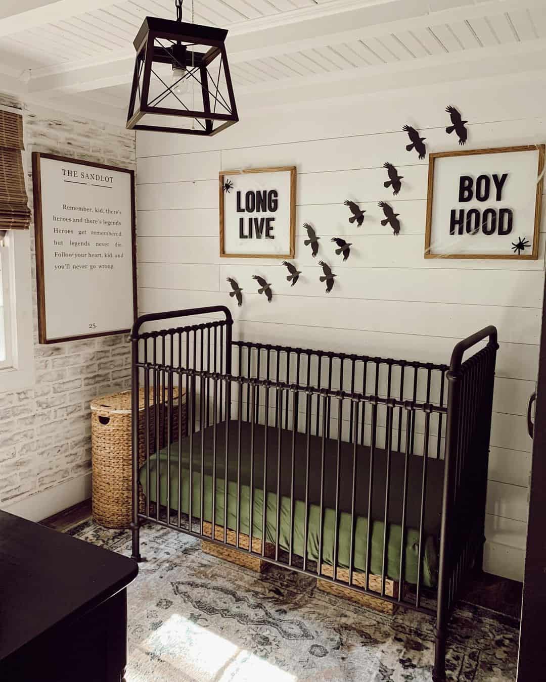 Farmhouse Nursery with Halloween Crow Decor