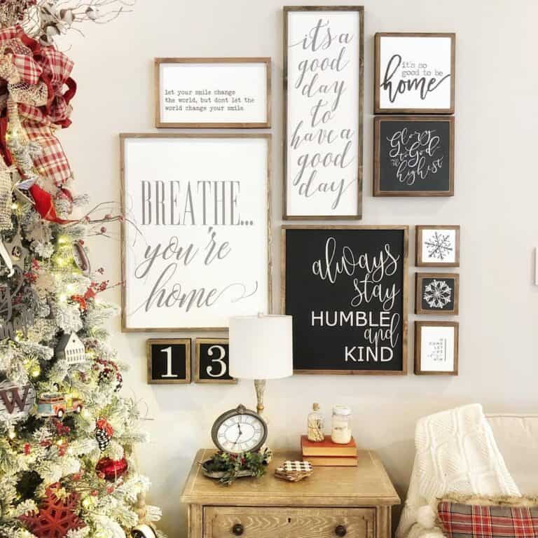 Vintage Christmas Tree with Red and White Decorations
