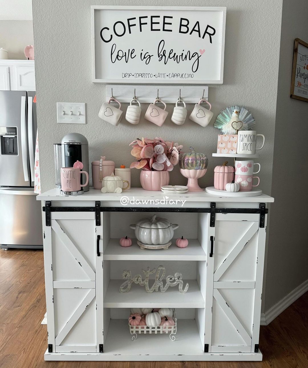 Style a Pink Coffee Bar for Fall