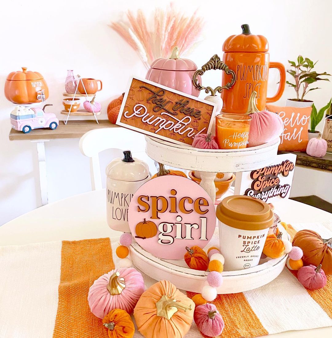 Arrange a Festive Tray with Pumpkin Spice Decor