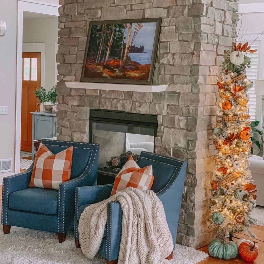 Studded Blue Living Room Chairs