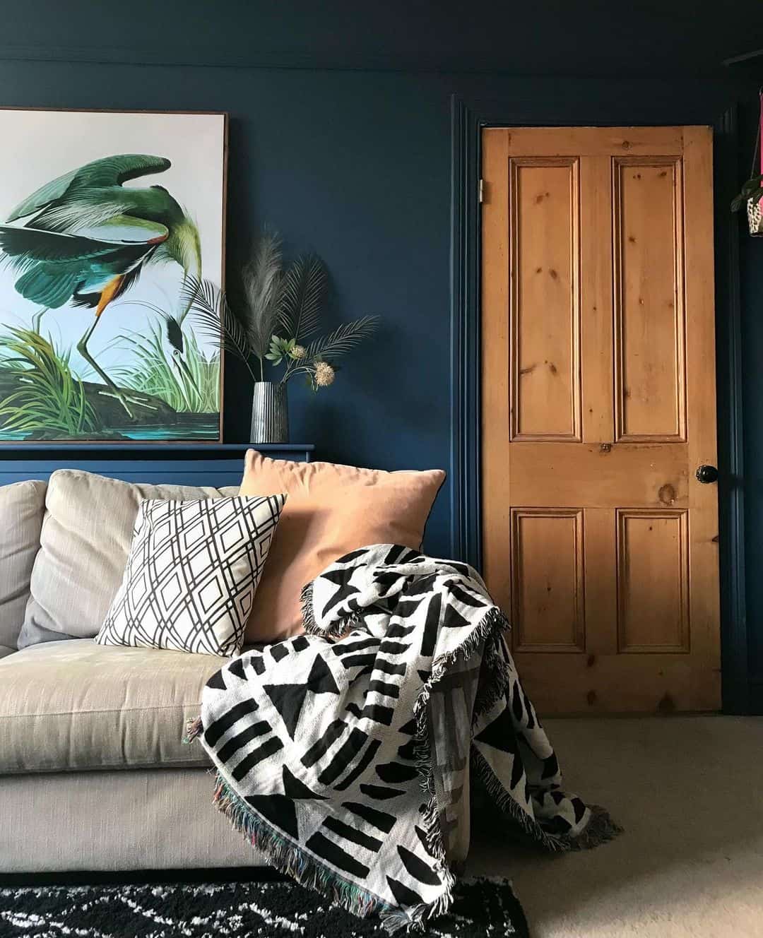 Timeless Classic Wooden Door in Modern Living Room