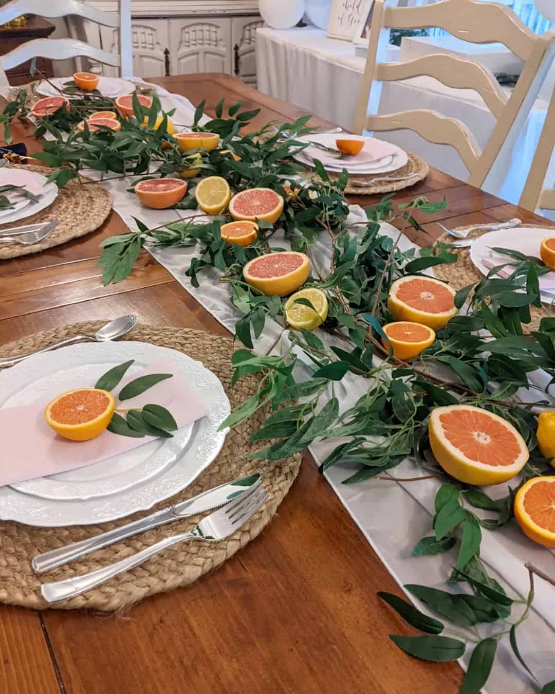 Orange and Lemon Centerpiece for Dining Room Table