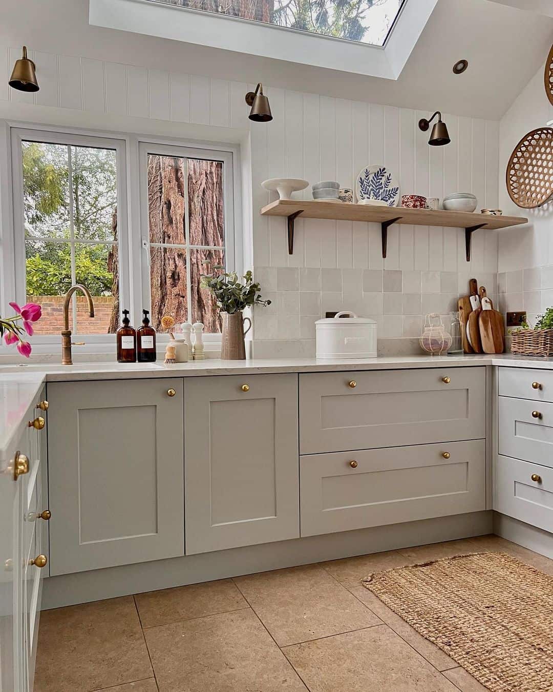 Modern Cottage Kitchen With Skylight