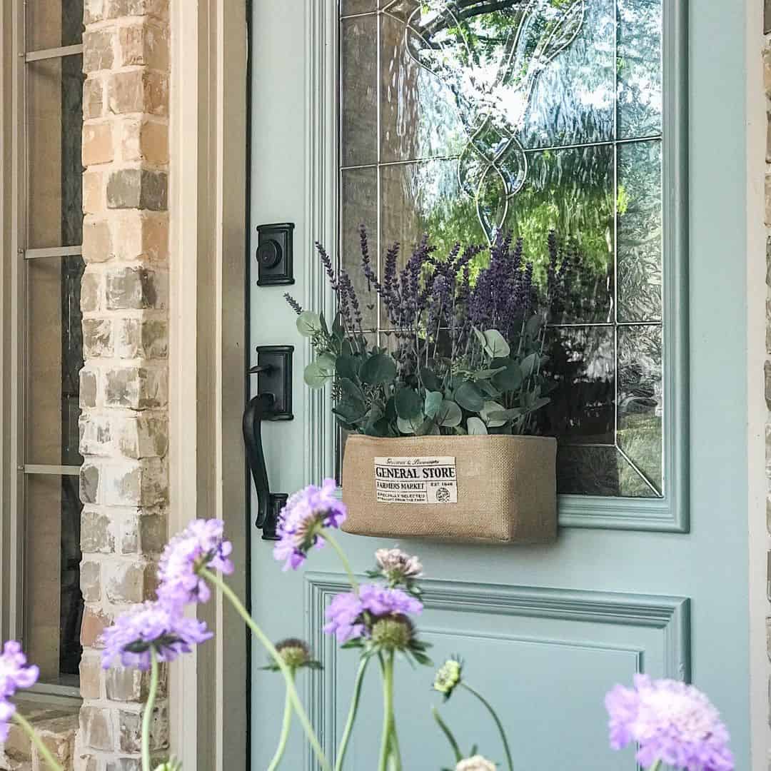 Door Basket Filled With Flowers