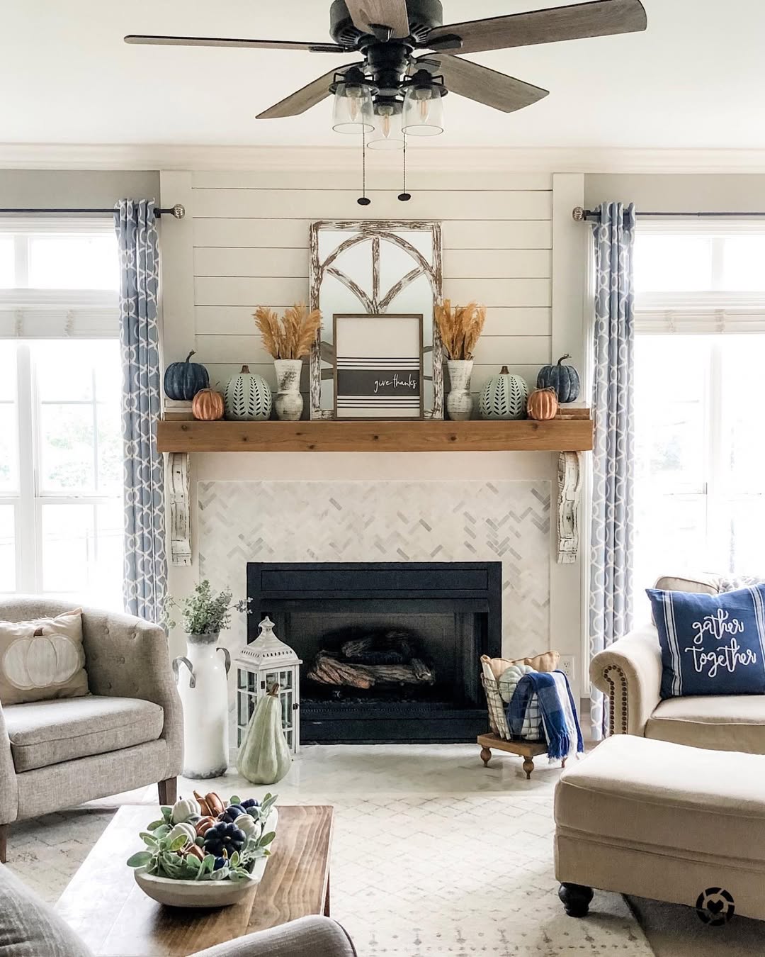 Cool-Toned Mantel Styling