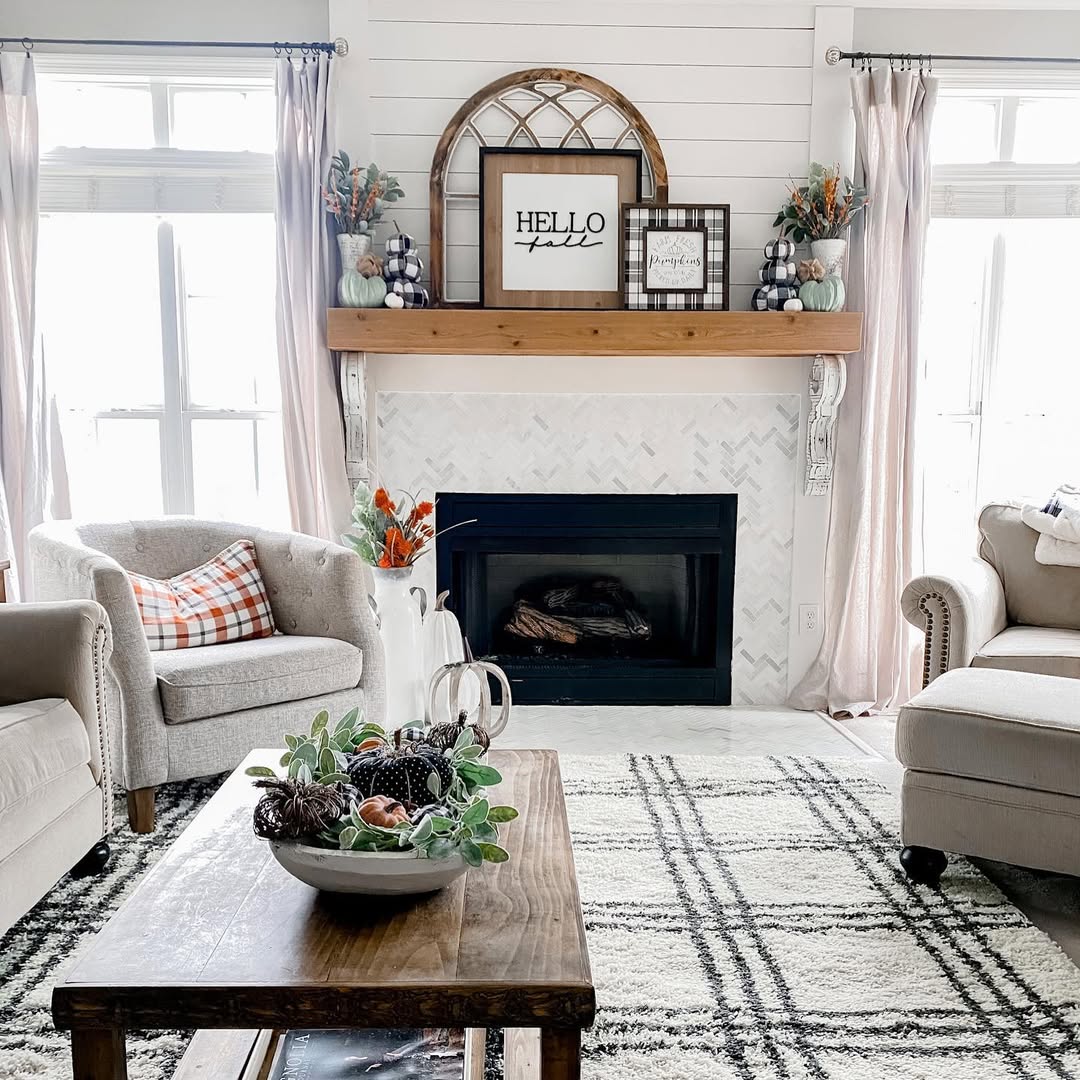 A Perfectly Balanced Plaid Mantel
