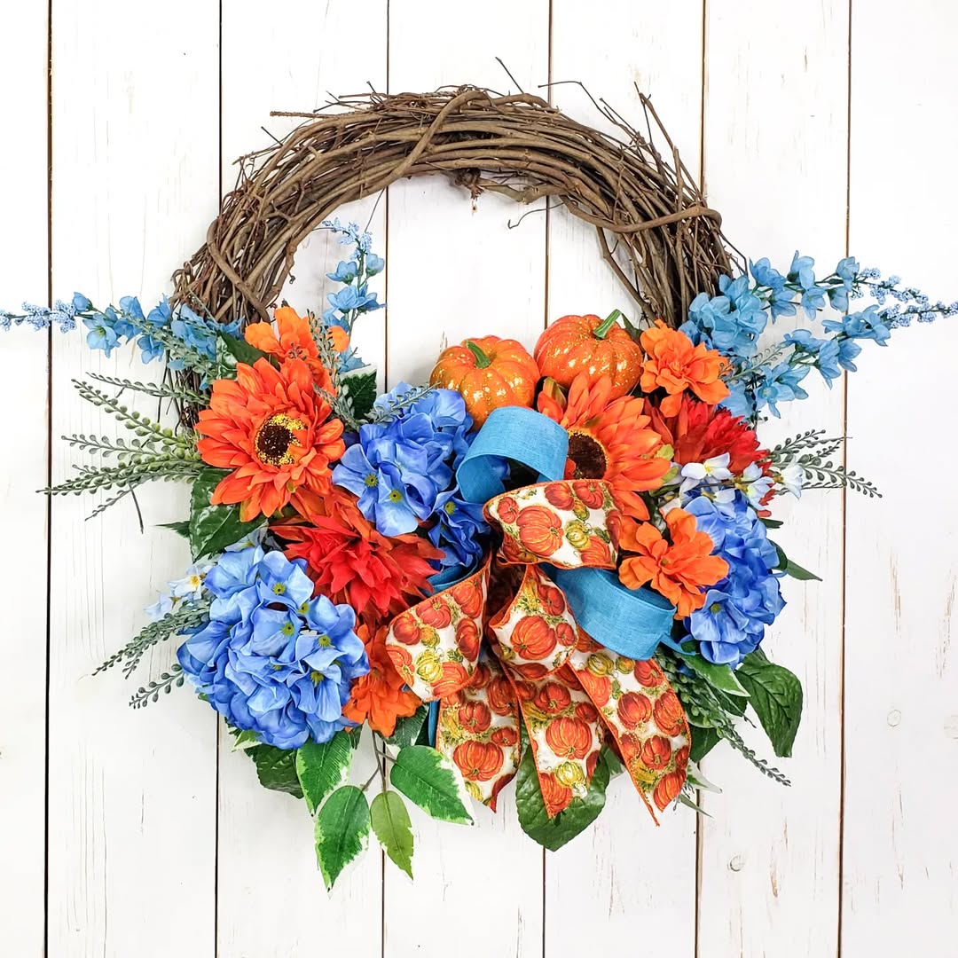 Hydrangeas Join the Pumpkin Parade