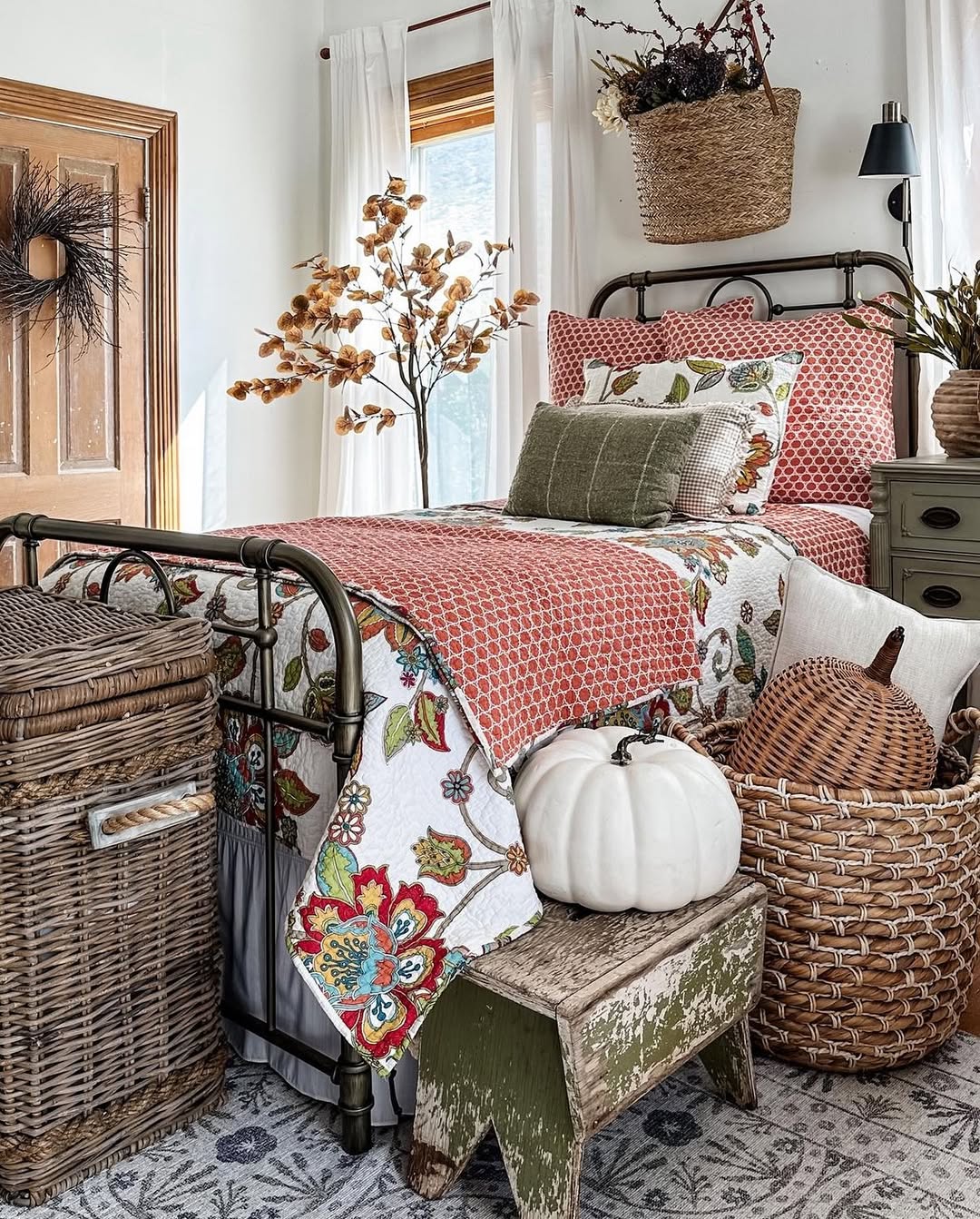 Harvest Layers on a Cottagecore Iron Bed