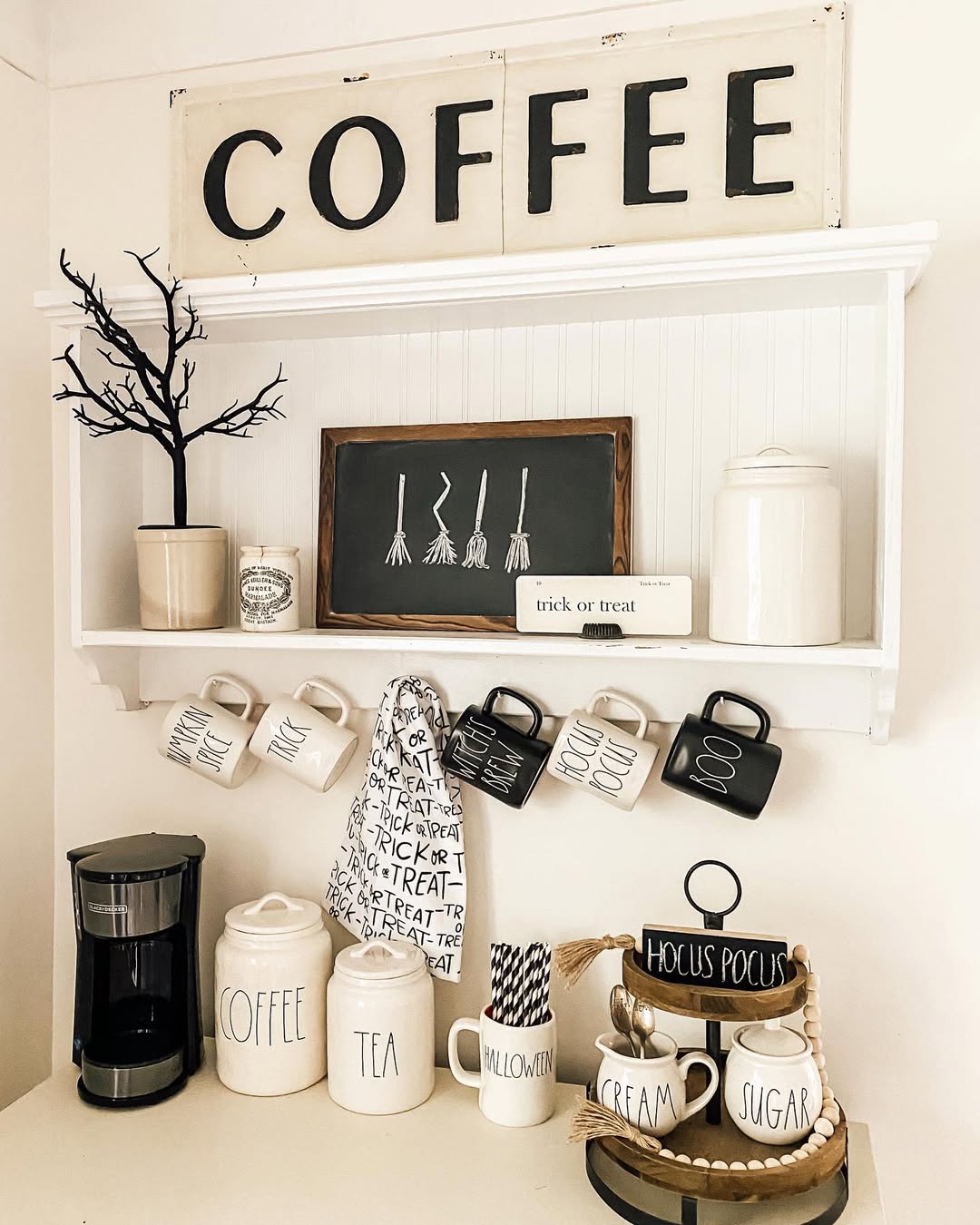 A Minimal Witchy Corner With Broomsticks