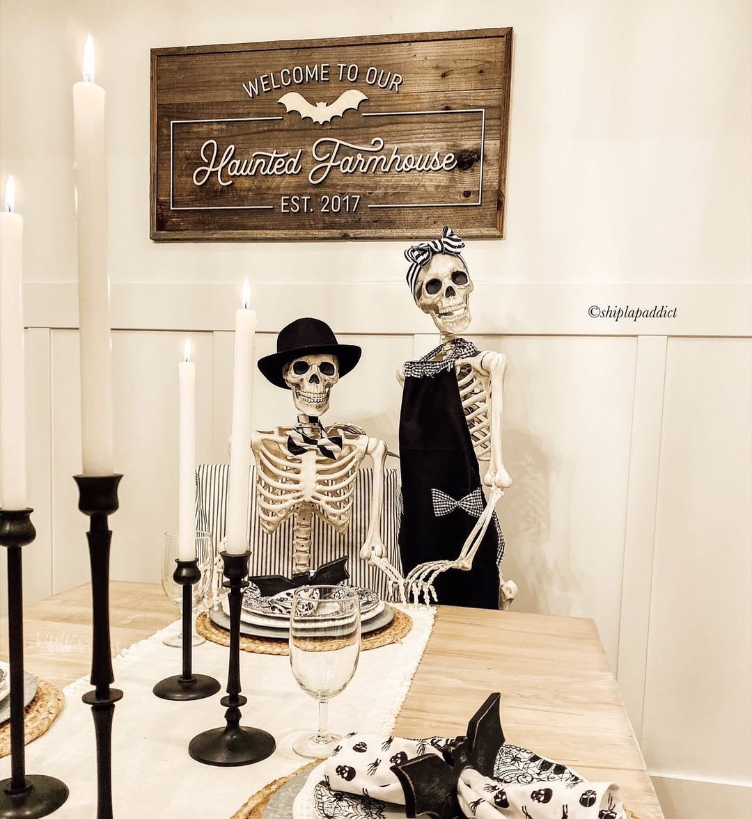 A Skeleton Soirée in a Haunted Farmhouse