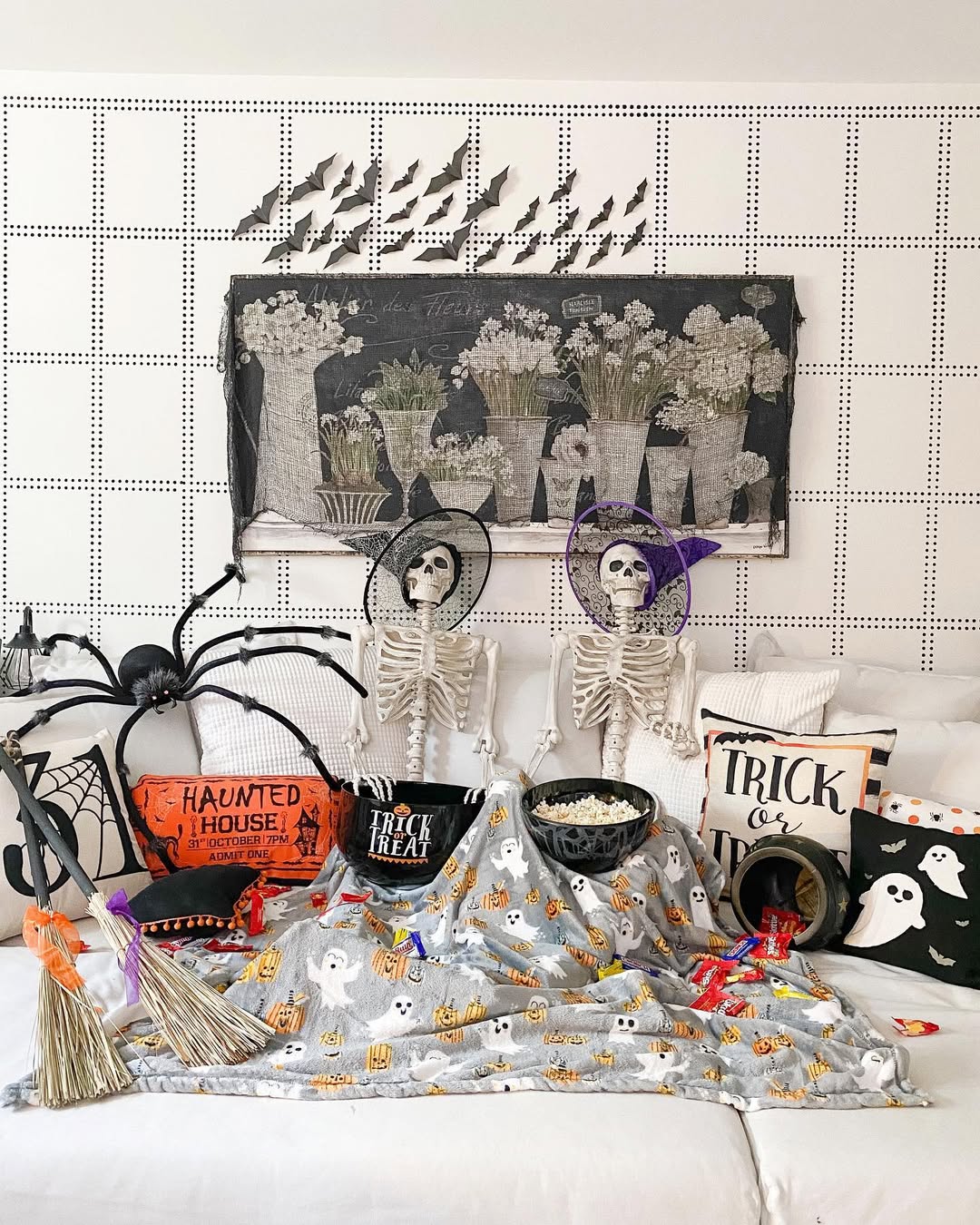 A Spooky Movie Night with Skeletons